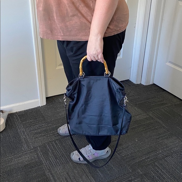 Evan Picone Satchel Black Shoulder Purse Handbag - Picture 7 of 8